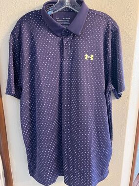 Under Armour Purple Polka Dot Performance Polo size XL